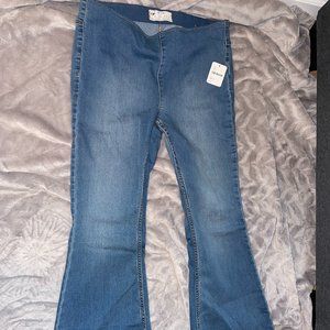 NWT Free People Flare Stretch Jeans Medium Wash Size 30/10 short